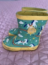 Frugi Wellies Green Size 6 Boys Girls Wellington Boots Unicorn