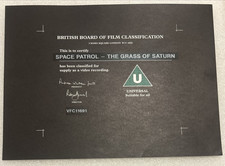 BBFC Black Certificate Card - 1963 Original Gerry Anderson Space Patrol S1E35