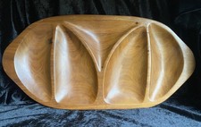 MCM Teak Wood Carved Party