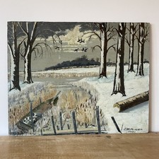 Vintage Folk Art Hunting Scene