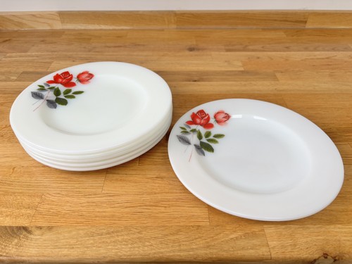 Pyrex june rose opal milk - pyrex, opal/milk