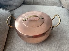 Copper Pan Two Brass Handles