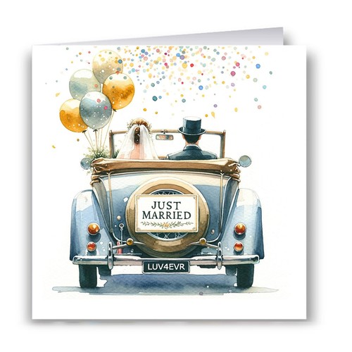 Just married greeting card - just,
