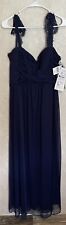 VTG PROM DRESS FORMAL EVENING GOWN  NAVY JCPenney SIZE 14 NEW WITH TAGS SCARLETT