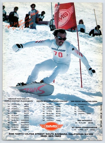 Sims snowboard designs 1986 - snowboard,