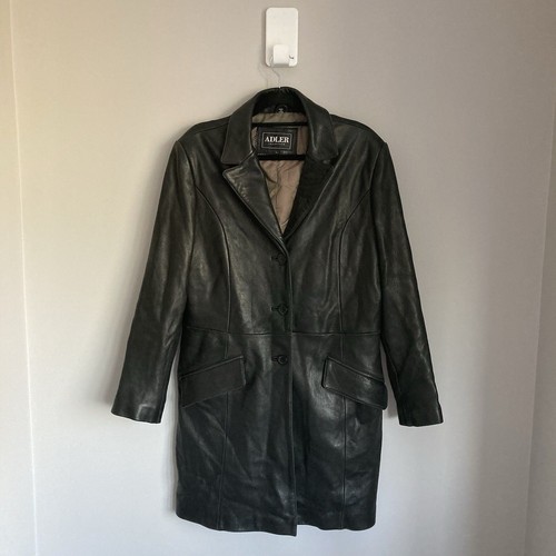 Vintage leather trench coat - leather,