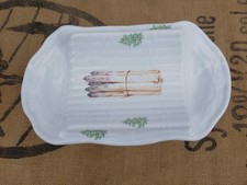 Vintage French Asparagus Server Platter / Plate France L'Hirondelle Porcelain