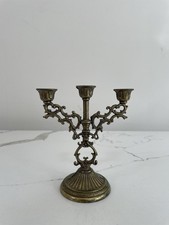 VINTAGE MINIATURE 3 Arm /triple BRASS CANDELABRA/Candle holder/Candlestick  