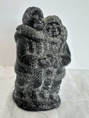 Vtg inuit couple soapstone - vtg,