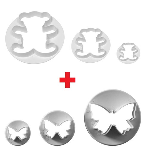 Teddy bear butterfly cutters - &,