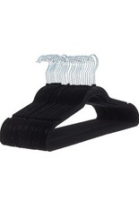 Slim Velvet Non-Slip Suit Hangers - 30-Pack, Black/Silver Brand New Boxed 