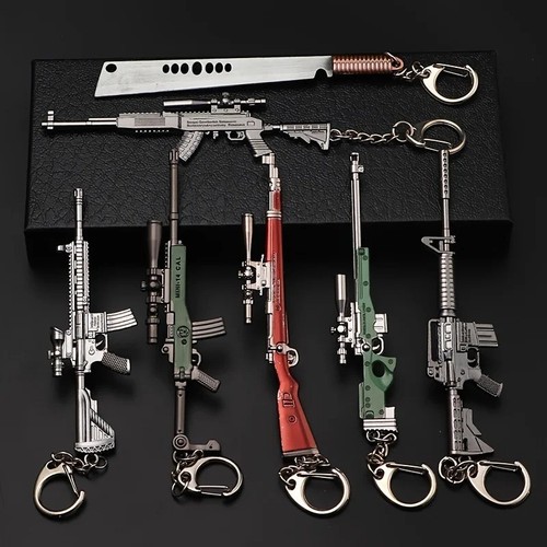 Toy gun keychain alloy mini - keychain,