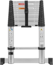 MSW Telescopic Ladder 12 Steps Collapsible Ladder Aluminium 380 x 68 x 9 cm