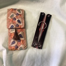 Vintage Travel Fold Up Coat Hanger in Case - Metal & Rubber - 1930's - Holiday