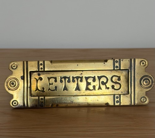 Victorian brass letterbox - victorian, –