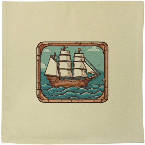 Pirate ship canvas cushion - 'pirate,