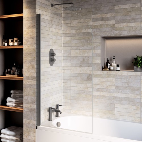Gunmetal grey hinged shower - grey,