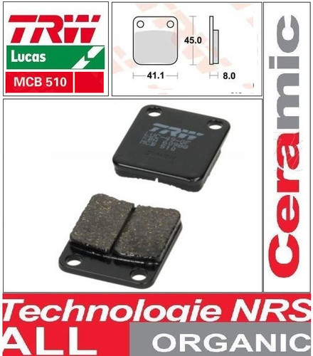 Front brake pads trw - brake, organic