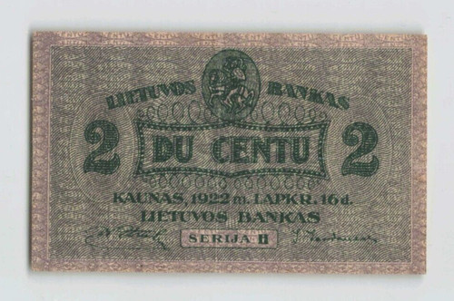 Lithuania centu 1922 - 2, 1922,