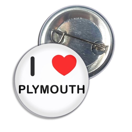 Plymouth love heart button - i,