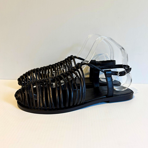 Topshop black leather flat - topshop,