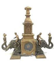 Antique Elephants Mantle Clock