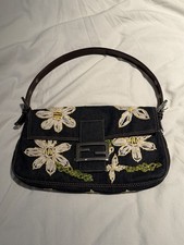 Fendi Baguette Denim Floral