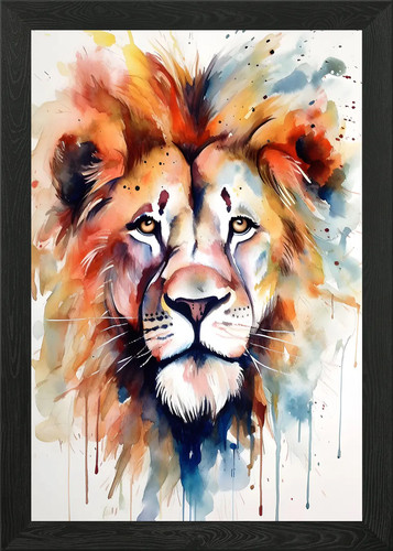 Lion watercolor painting - watercolor,