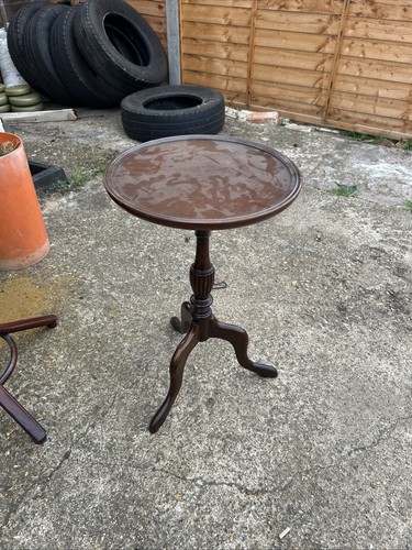 Antique side table pedestal - antique,
