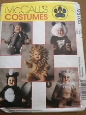 McCall's M6105 SEWING PATTERN babys skunk lion monkey elephant panda costume