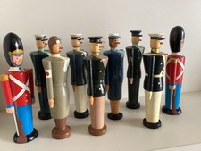 Vintage Wooden Toy Soldiers X 14