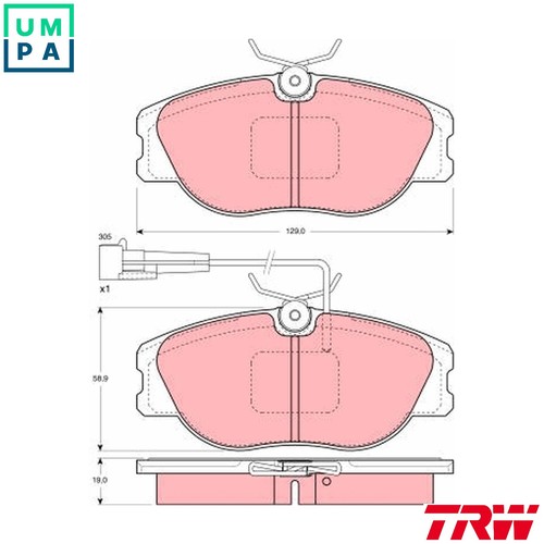 Brake pad set disc - set,