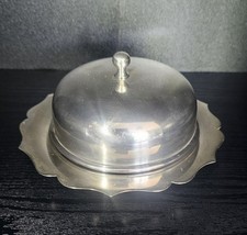 Vintage Possibly Antique Silver Plated Serving Butter Dish With Dome Lid