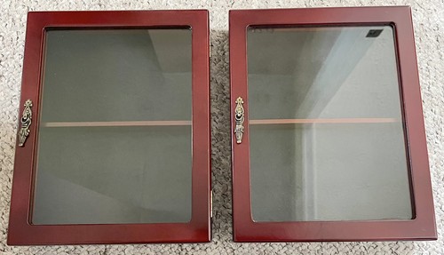 Vintage glass front - 2x, wooden