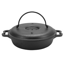 Cast Iron Corn Sweet Potato Roaster Pot Food Cooking Roasting Baking Pan w/ Lid 