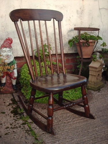 Vintage rustic rocking chair - vintage,