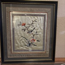 Vintage Chinese Silk embroidered Artwork. Framed