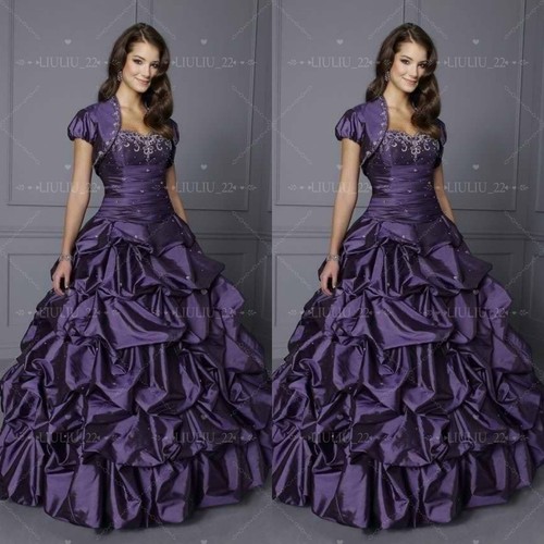 Purple satin wedding dresses - satin,