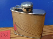 VINTAGE MINI HIP FLASK SILVER STAINLESS STEEL 2 OZ