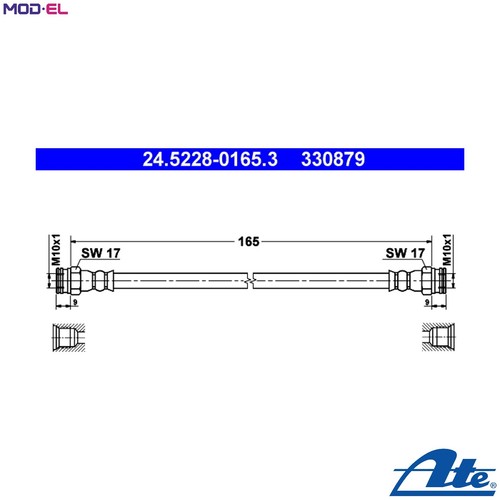 Brake hose 5228 0165 - 24.5228-0165.3, for