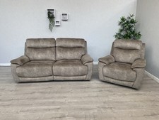 Furniture Village SLOANE Fabric 3 Seater Sofa + Armchair, Power Recliners