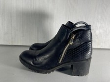 Primark Ladies Black Faux Leather Side Zip Ankle Boots Shoes UK 5 EUR 38 -A167