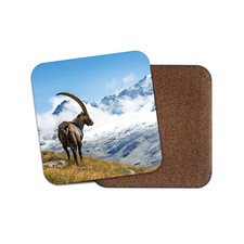 Ibex Goat Alpine Coaster - Snowy Mountains Wild Life Animals Cool Gift #16848