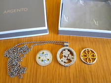 Argento Inner power Interchangeable-Coin 35" Silver Necklace with 2 Spare Coins