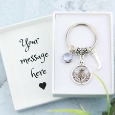 Thistle keyring personalised - thistle, keyring,
