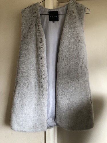 Grey faux fur waistcoat - faux,