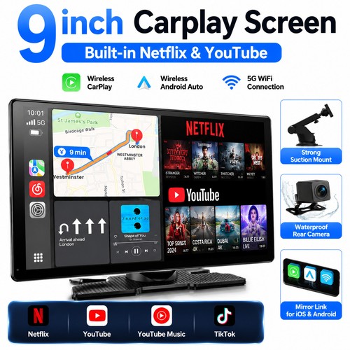 Wireless carplay screen - screen, 9''