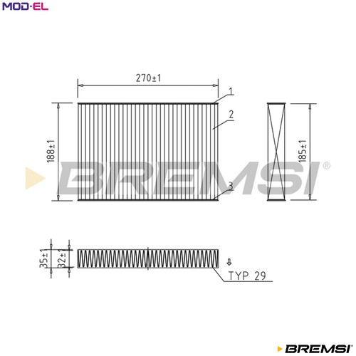 Filter cabin air fc0942c for - filter,