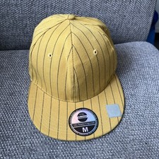 Yellow With Black Pinstripes City Hunter Snap Back Cap Fitted Size M 7 1/4