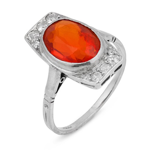 Art deco fire - art, opal